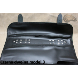Coperta sacchetto / coltello crosta di pelle nera CON CERNIERA LAMPO (modello 3)