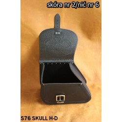 LEATHER SADDLEBAG S76 SKULL H-D DYNA without bracket