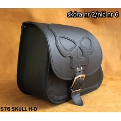 LEATHER SADDLEBAG S76 SKULL H-D DYNA without bracket