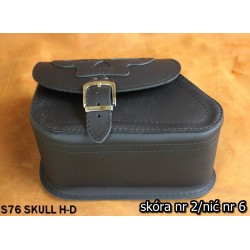 LEATHER SADDLEBAG S76 SKULL H-D SPORTSTER without bracket