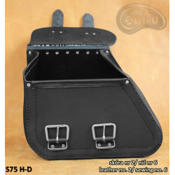 LEATHER SADDLEBAG S75 H-D SPORTSTER without bracket