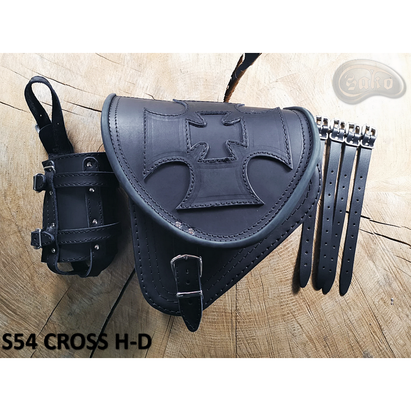 LEATHER SADDLEBAG S54 CROSS H-D SOFTAIL