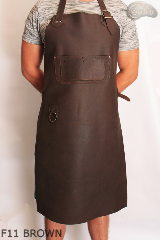 Grembiule protettivo in pelle F11 BROWN/macellaio/saldatura/cuoco/barbecue/fabbro