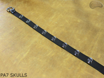 PA7 leather belt with skulls