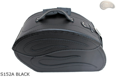 LEATHER SADDLEBAGS S152 BLACK