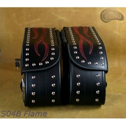 LEATHER SADDLEBAGS S04 FLAME  **TO REQUEST**