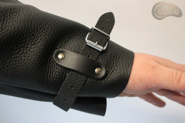 Manicotto protettivo per saldatura in pelle con cinghie regolabili
