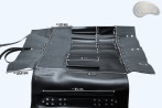 Coperta sacchetto / coltello crosta di pelle nera CON CERNIERA LAMPO (modello 3)
