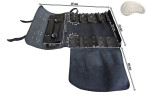 Coperta sacchetto / coltello   PELLE DI VACCHETTA NERO( modello 1)