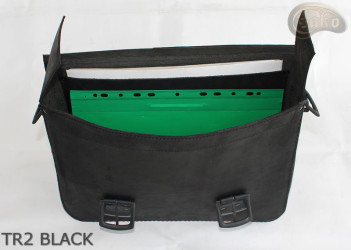Borsa a tracolla in pelle TR2 BLACK