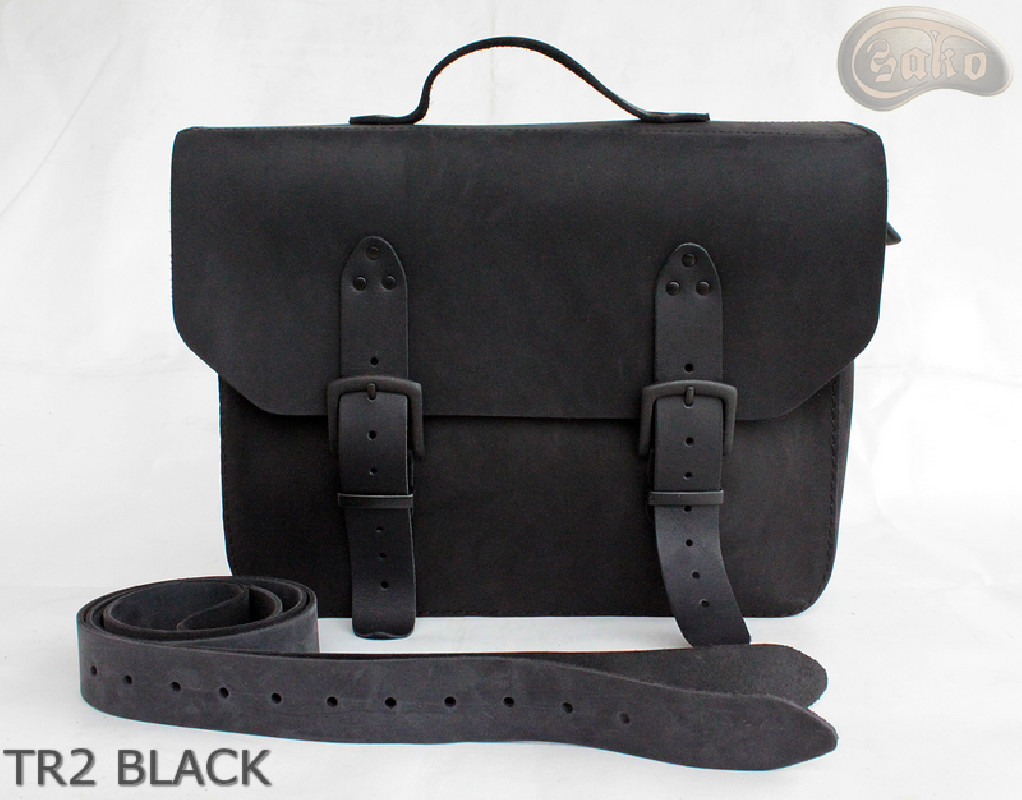 Borsa a tracolla in pelle TR2 BLACK
