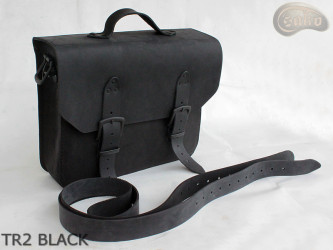 Borsa a tracolla in pelle TR2 BLACK