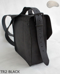 Borsa a tracolla in pelle TR2 BLACK