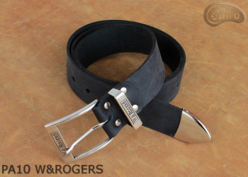 Cintura per pantaloni in pelle PA10 W&ROGERS con puntale in metallo