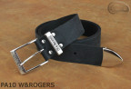 Cintura per pantaloni in pelle PA10 W&ROGERS con puntale in metallo