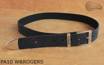 Cintura per pantaloni in pelle PA10 W&ROGERS con puntale in metallo