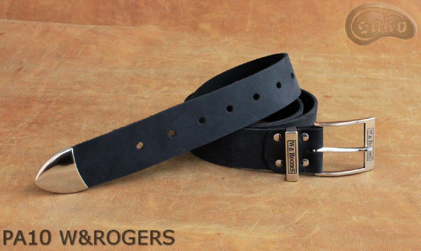 Cintura per pantaloni in pelle PA10 W&ROGERS con puntale in metallo