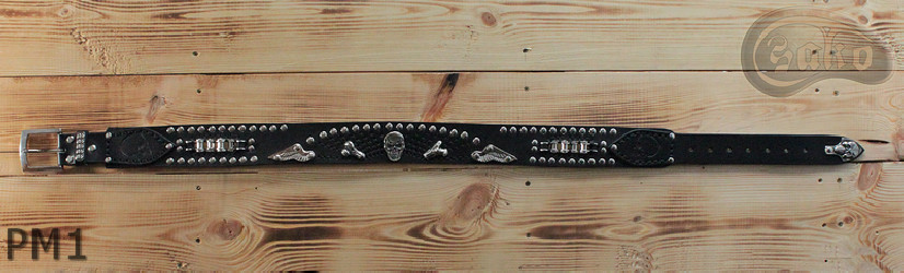 PM1 bőr öv motoros stílusú nadrághoz. HOSSZ ~ 105 cm