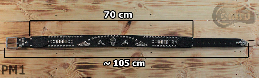 PM1 bőr öv motoros stílusú nadrághoz. HOSSZ ~ 105 cm