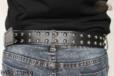 Cintura per pantaloni/gonna in pelle PA51 con rivetti decorativi da 11 mm