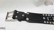Cintura in pelle PM2 per pantaloni stile motociclista. LUNGHEZZA ~ 110,5 cm