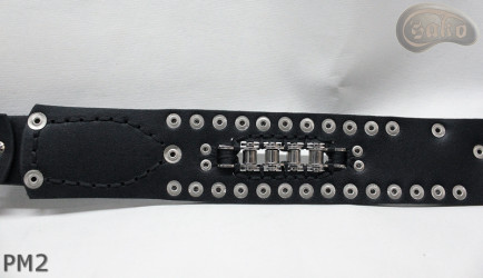Cintura in pelle PM2 per pantaloni stile motociclista. LUNGHEZZA ~ 110,5 cm