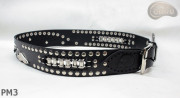 Cintura in pelle PM1 per pantaloni stile motociclista. LUNGHEZZA ~ 115 cm