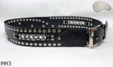 Cintura in pelle PM1 per pantaloni stile motociclista. LUNGHEZZA ~ 115 cm