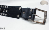 Cintura in pelle PM1 per pantaloni stile motociclista. LUNGHEZZA ~ 115 cm