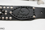Cintura in pelle PM1 per pantaloni stile motociclista. LUNGHEZZA ~ 115 cm
