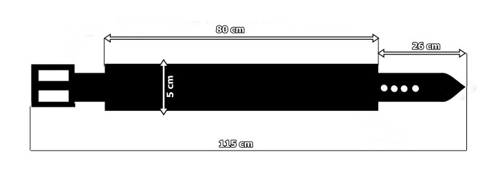 Cintura in pelle PM1 per pantaloni stile motociclista. LUNGHEZZA ~ 115 cm
