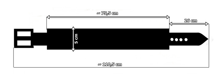 Cintura in pelle PM2 per pantaloni stile motociclista. LUNGHEZZA ~ 110,5 cm