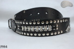Cintura in pelle PM4 per pantaloni stile motociclista. LUNGHEZZA ~ 120,5 cm