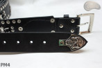Cintura in pelle PM4 per pantaloni stile motociclista. LUNGHEZZA ~ 120,5 cm