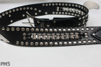 Cintura in pelle PM5 per pantaloni stile motociclista. LUNGHEZZA ~ 126 cm