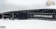Cintura in pelle PM5 per pantaloni stile motociclista. LUNGHEZZA ~ 126 cm