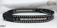 Cintura in pelle PM7 per pantaloni stile motociclista. LUNGHEZZA ~ 131 cm