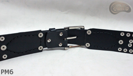 Cintura in pelle PM6 per pantaloni stile motociclista. LUNGHEZZA ~ 131 cm