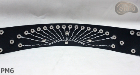 Cintura in pelle PM6 per pantaloni stile motociclista. LUNGHEZZA ~ 131 cm
