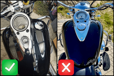Cintura serbatoio moto per  Kawasaki VN 2000 *canale di colata destro*