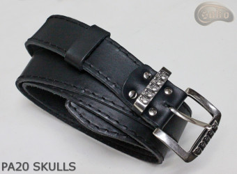 Cintura per pantaloni/gonna in pelle PA20 SKULLS