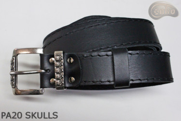 Cintura per pantaloni/gonna in pelle PA20 SKULLS