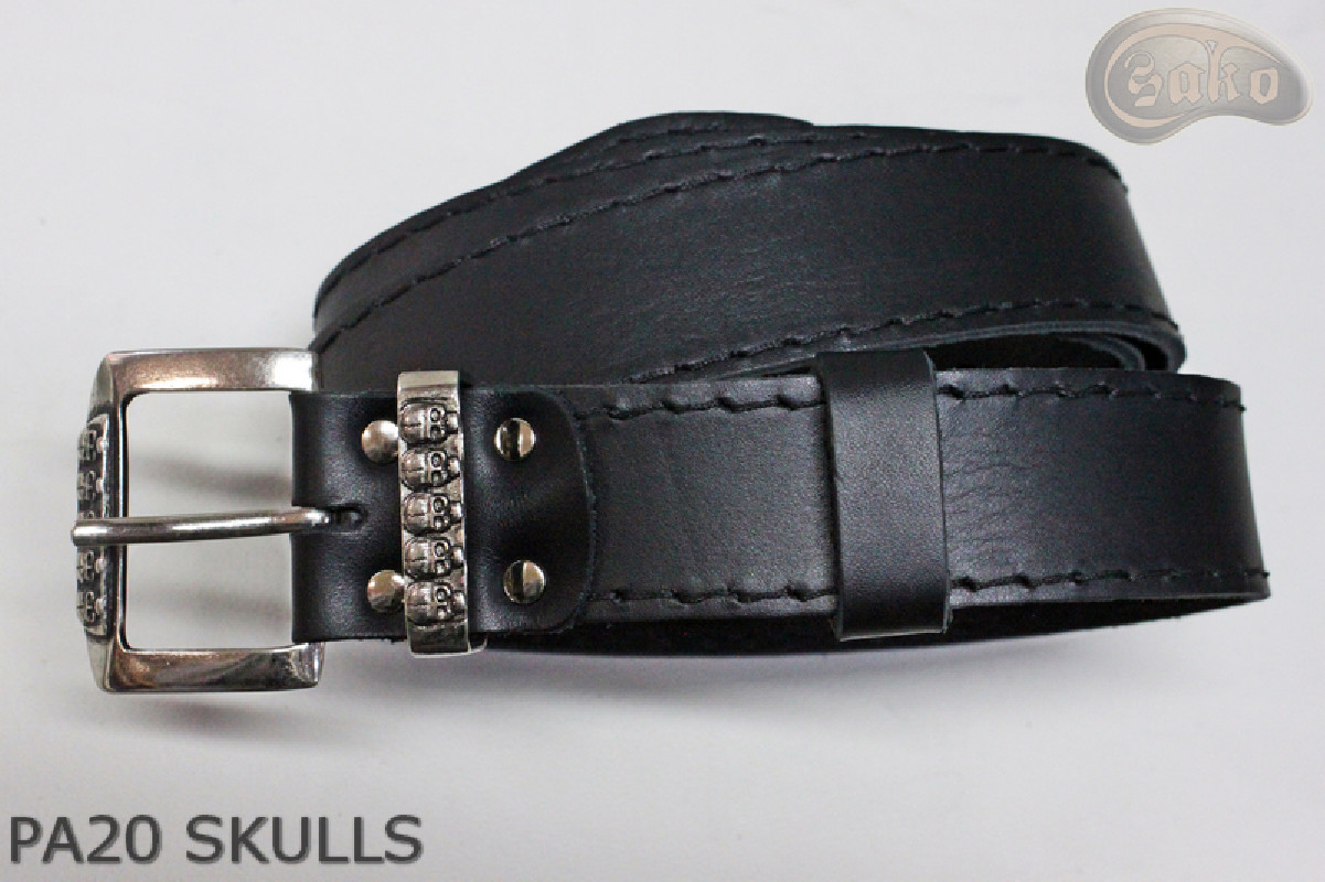 Cintura per pantaloni/gonna in pelle PA20 SKULLS
