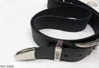 PA23 JEANS Leather trouser belt with metal tip