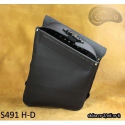 LEATHER SADDLEBAG S493 SKULL H-D SOFTAIL