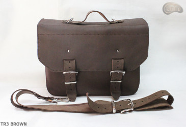 Sac bandoulière en cuir TR3 BROWN