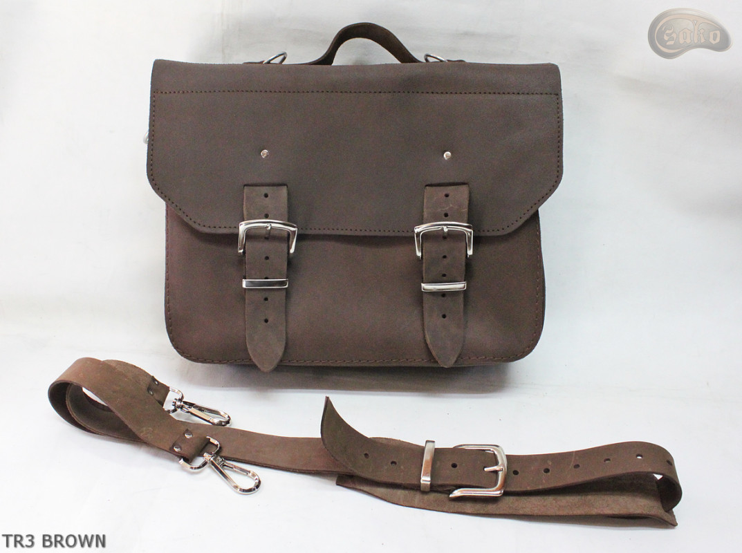 Sac bandoulière en cuir TR3 BROWN