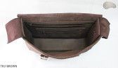 Borsa a tracolla in pelle TR3 BROWN
