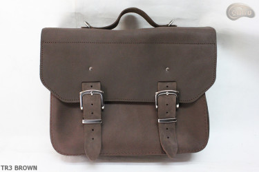 Borsa a tracolla in pelle TR3 BROWN
