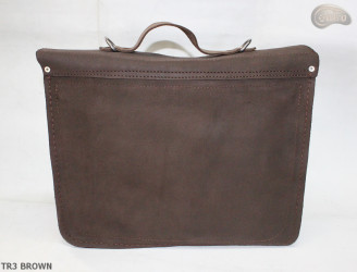 Borsa a tracolla in pelle TR3 BROWN